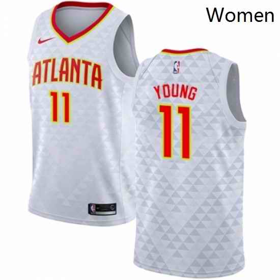 Womens Nike Atlanta Hawks 11 Trae Young Swingman White NBA Jersey Association Edition